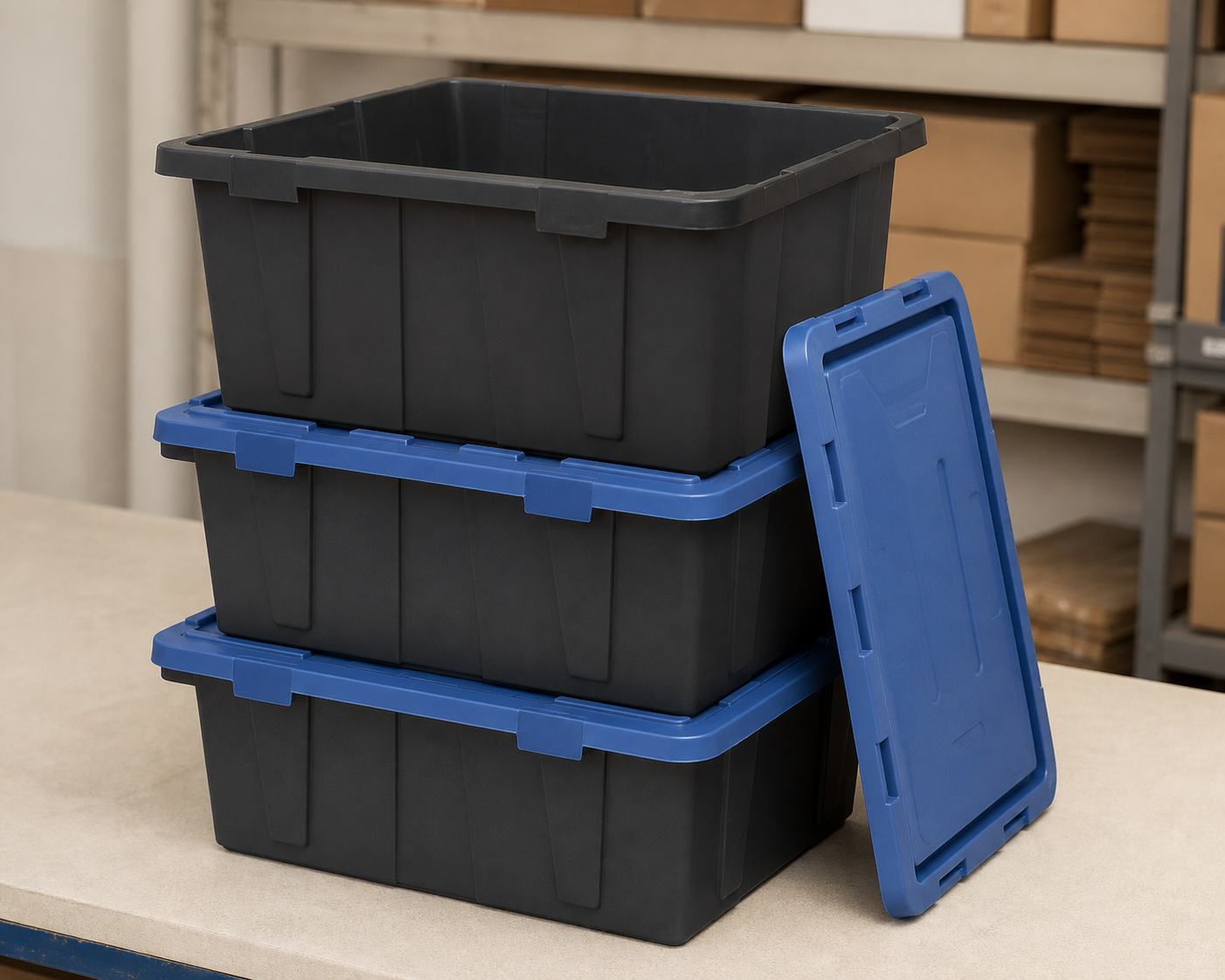 Stackable Storage Totes with Lids